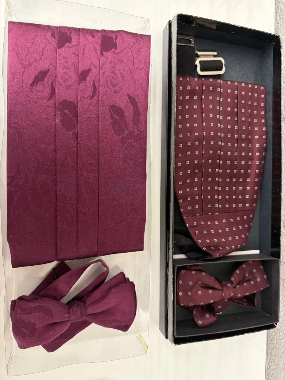 Zenio 2 Set of Men’s Silk Bow Tie & Cummerbund